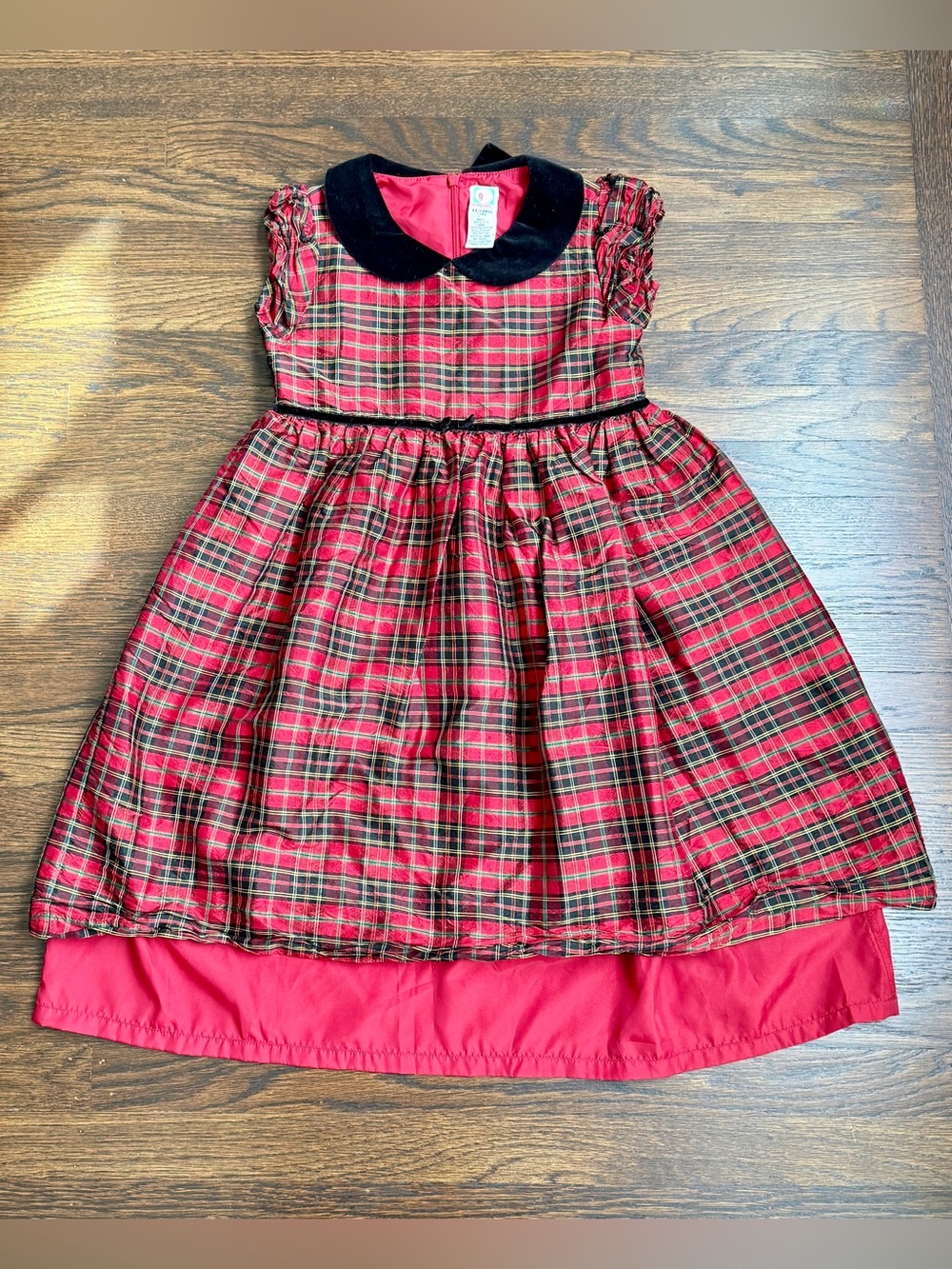 Vintage Girls Gymboree 2001 Red Tartan Plaid Christmas Dress  XXL 7